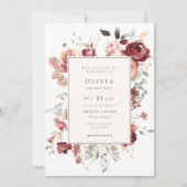 Invitation Fête des mariées florale de l'automne de Bourgogne (Devant)