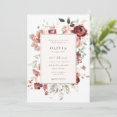 Invitation Fête des mariées florale de l'automne de Bourgogne (Debout devant)