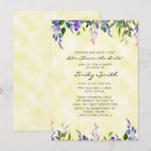 Invitation Fête des mariées florale de lavande jaune (Devant / Derrière)