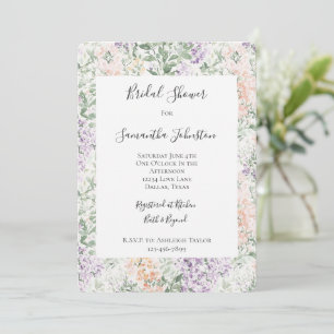 Invitation Fête des mariées florale de lavande Lavande Chic P