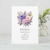 Invitation Fête des mariées florale de lavande numérique (Debout devant)