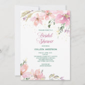 Invitation Fête des mariées florale de lavande rose (Devant)