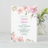 Invitation Fête des mariées florale de lavande rose (Debout devant)