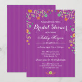 Invitation Fête des mariées florale de lavande violette (Devant / Derrière)