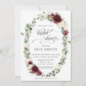 Invitation Fête des mariées florale de l'ivoire de Bourgogne (Devant)