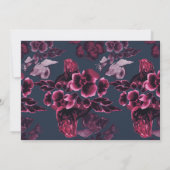 Invitation Fête des mariées florale de luxe marine bleu et bo (Dos)