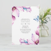 Invitation Fête des mariées florale de Magnolia (Debout devant)