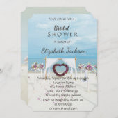 Invitation Fête des mariées florale de mariage plage (Devant / Derrière)