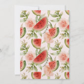 Invitation Fête des mariées florale de pastèque et cerise (Dos)