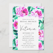 Invitation Fête des mariées florale de Peony rose (Devant)