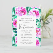 Invitation Fête des mariées florale de Peony rose (Debout devant)