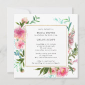 Invitation Fête des mariées florale de pivoine rose rustique (Devant)