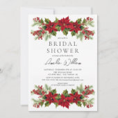 Invitation Fête des mariées florale de Poinsettia (Devant)