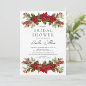 Invitation Fête des mariées florale de Poinsettia (Debout devant)