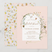 Invitation Fête des mariées florale de prairie fleur sauvage (Devant / Derrière)