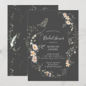 Invitation Fête des mariées florale de prairie fleur sauvage  (Devant / Derrière)