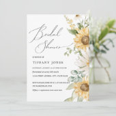 Invitation Fête des mariées florale de tournesol (Debout devant)