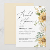 Invitation Fête des mariées florale de tournesol (Devant / Derrière)