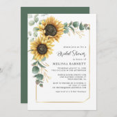 Invitation Fête des mariées florale de tournesol (Devant / Derrière)