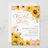 Invitation Fête des mariées florale de tournesol (Devant)