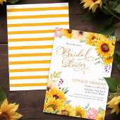 Invitation Fête des mariées florale de tournesol