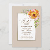 Invitation Fête des mariées florale de tournesol (Devant)