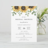 Invitation Fête des mariées florale de tournesol Eucalyptus (Debout devant)