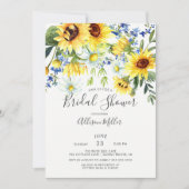 Invitation Fête des mariées florale de tournesol jaune (Devant)