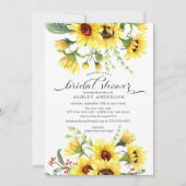 Invitation Fête des mariées florale de tournesol jaune joyeux (Devant)