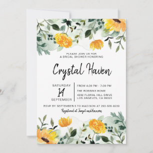 Invitation Fête des mariées florale de verdure et de chute ja