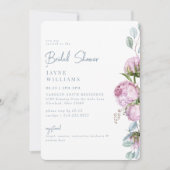 Invitation Fête des mariées florale d'élégance rose (Devant)