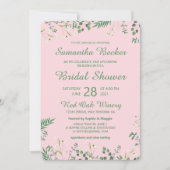 Invitation Fête des mariées florale délicate (Devant)