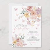 Invitation Fête des mariées florale des papillons (Devant)