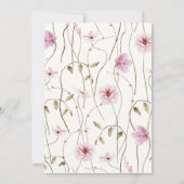 Invitation Fête des mariées florale des papillons (Dos)