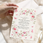 Invitation Fête des mariées florale des papillons