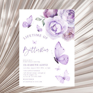Invitation Fête des mariées florale des papillons