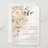 Invitation Fête des mariées florale d'Eucalyptus (Devant)