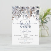 Invitation Fête des mariées florale d'hiver (Debout devant)