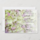 Invitation Fête des mariées florale d'Hydrangea rose (Devant)