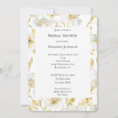 Invitation Fête des mariées florale dorée romantique blanche (Devant)