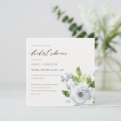 INVITATION FÊTE DES MARIÉES FLORALE DOUCE DOUCE BLEU WATERCOU (Debout devant)