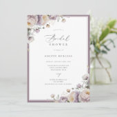 Invitation Fête des mariées florale du jardin pourpre (Debout devant)