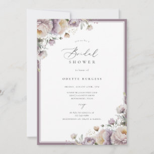 Invitation Fête des mariées florale du jardin pourpre