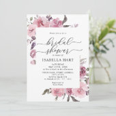 Invitation Fête des mariées Florale Dusty Rose rose pâle (Debout devant)