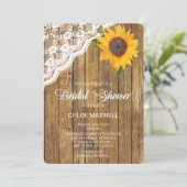 Invitation Fête des mariées florale en dentelle de tournesol (Debout devant)