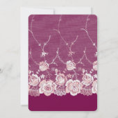 Invitation Fête des mariées florale en dentelle rose (Dos)