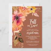 Invitation Fête des mariées florale en terre cuite (Devant)