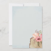 Invitation Fête des mariées florale en tranches de bois (Dos)