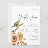 Invitation Fête des mariées florale et ornithologique moderne (Devant)