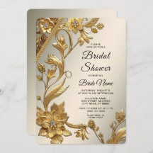 Fête des mariées florale Feuille Golden Wavy